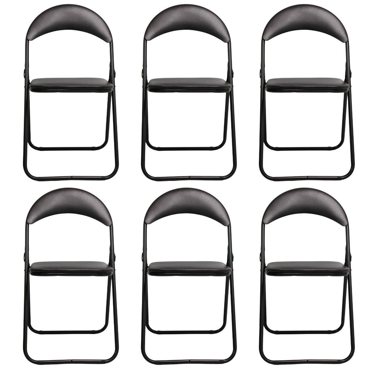 GENERICO - Pack De 6 Sillas Plegables Fullmuebles Yxd-c0022 Color Negro