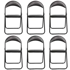 GENERICO - Pack De 6 Sillas Plegables Fullmuebles Yxd-c0022 Color Negro
