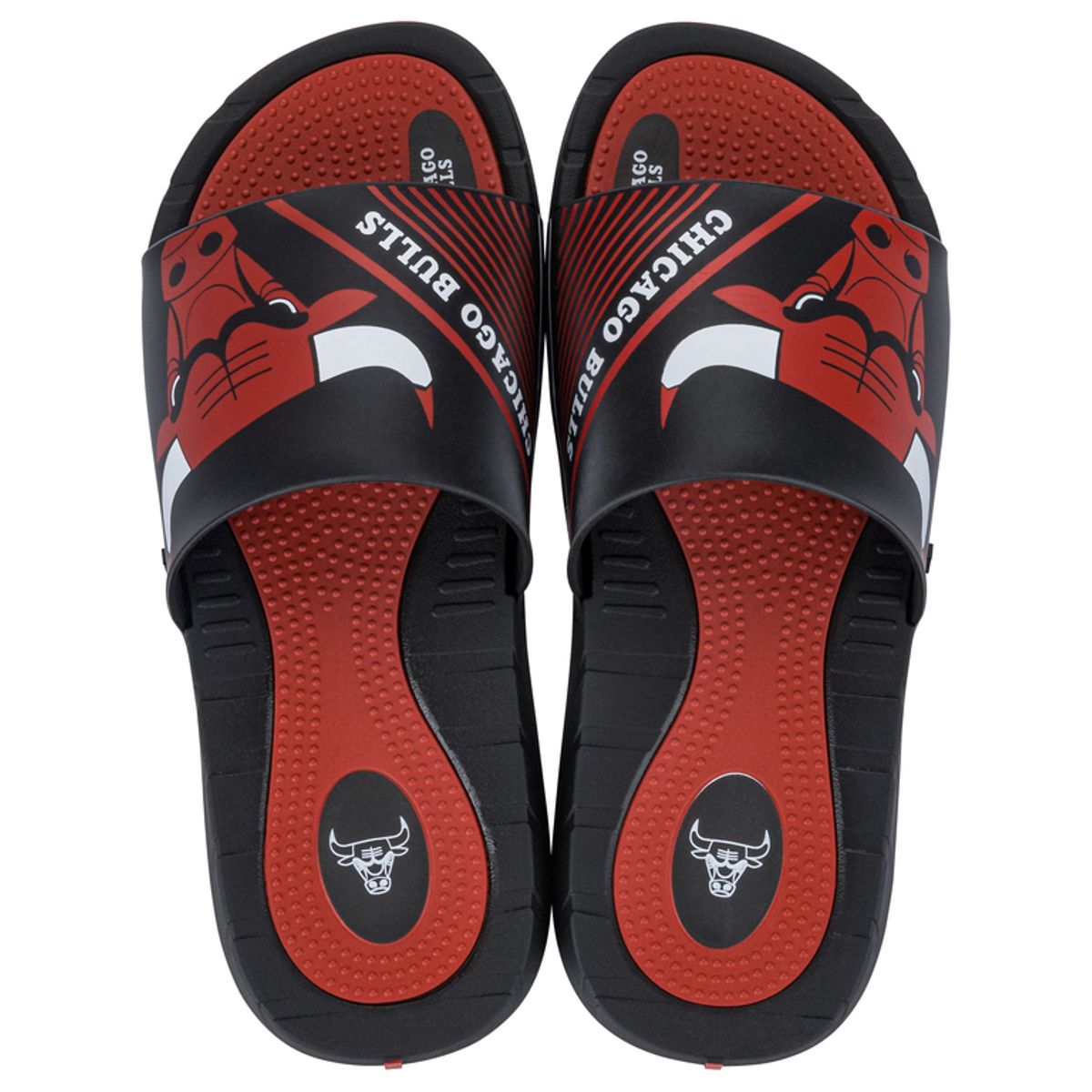 RIDER - Sandalia Hombre Negro/Rojo Chicago Bulls Rush NBA Rider