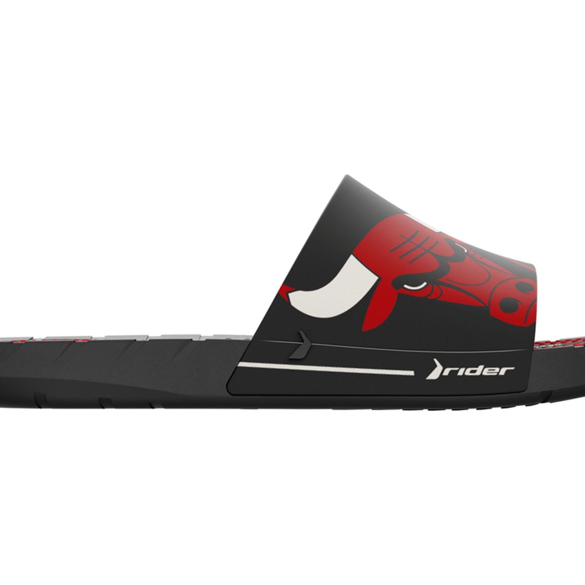 RIDER - Sandalia Hombre Negro/Rojo Chicago Bulls Rush NBA Rider