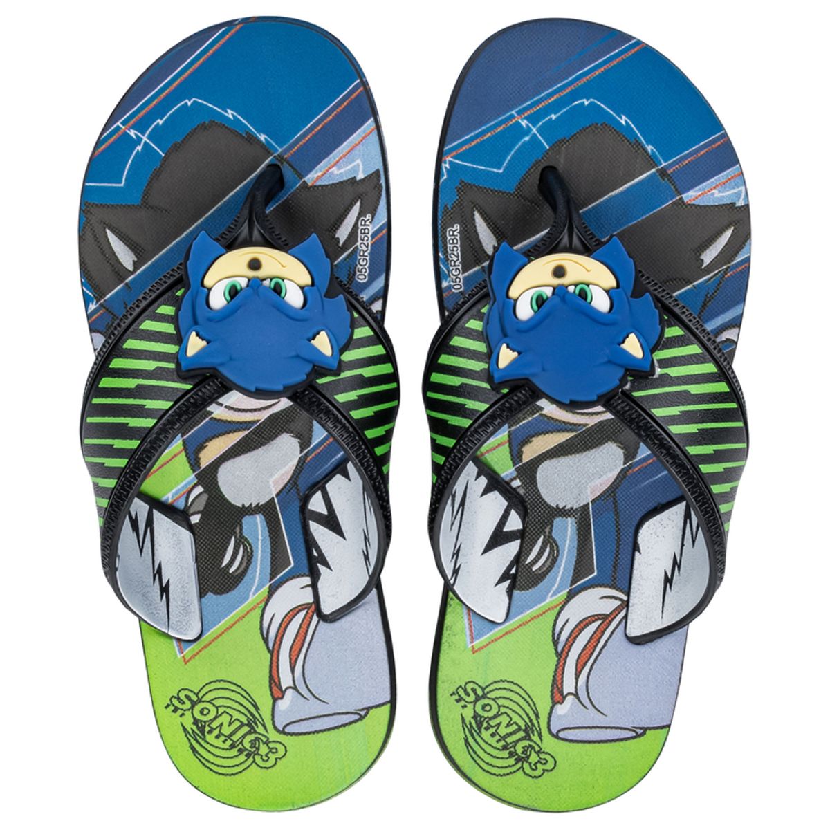 IPANEMA - Sandalia Infantil Negro/Verde Sonic Way Ipanema