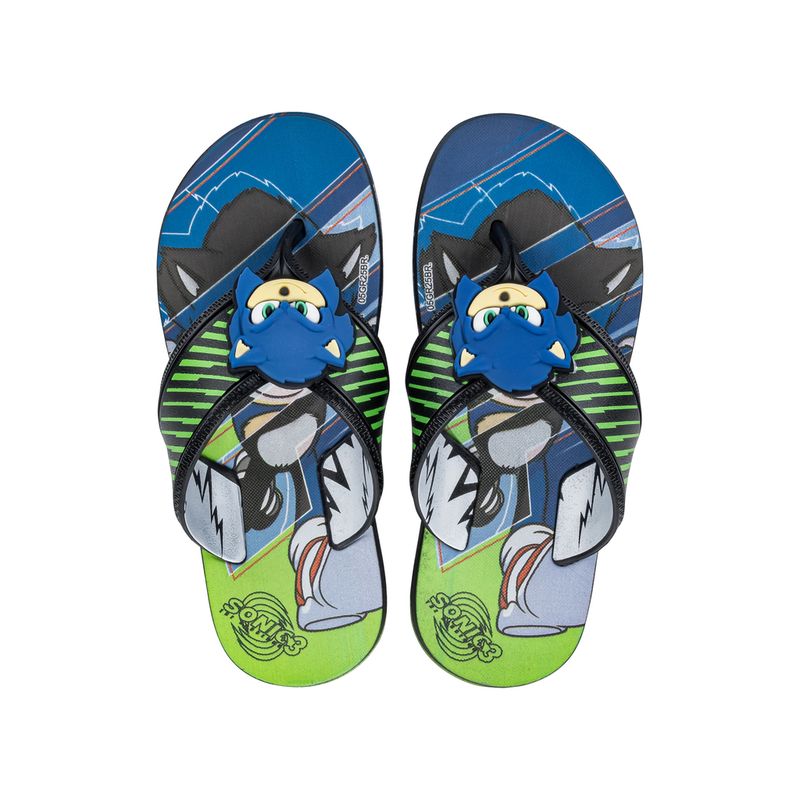 IPANEMA - Sandalia Infantil NegroVerde Sonic Way Ipanema