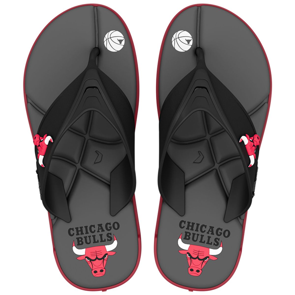 RIDER - Sandalia Hombre Negro/Rojo Chicago Shot NBA Rider