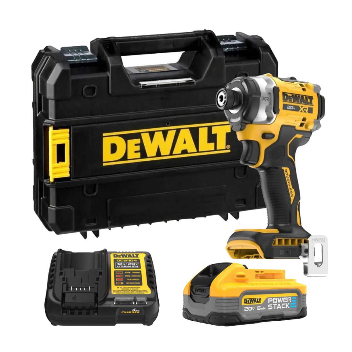 DEWALT - Kit Atornillador Impacto Inalámbrico Car/Bat 5ah PowerStack