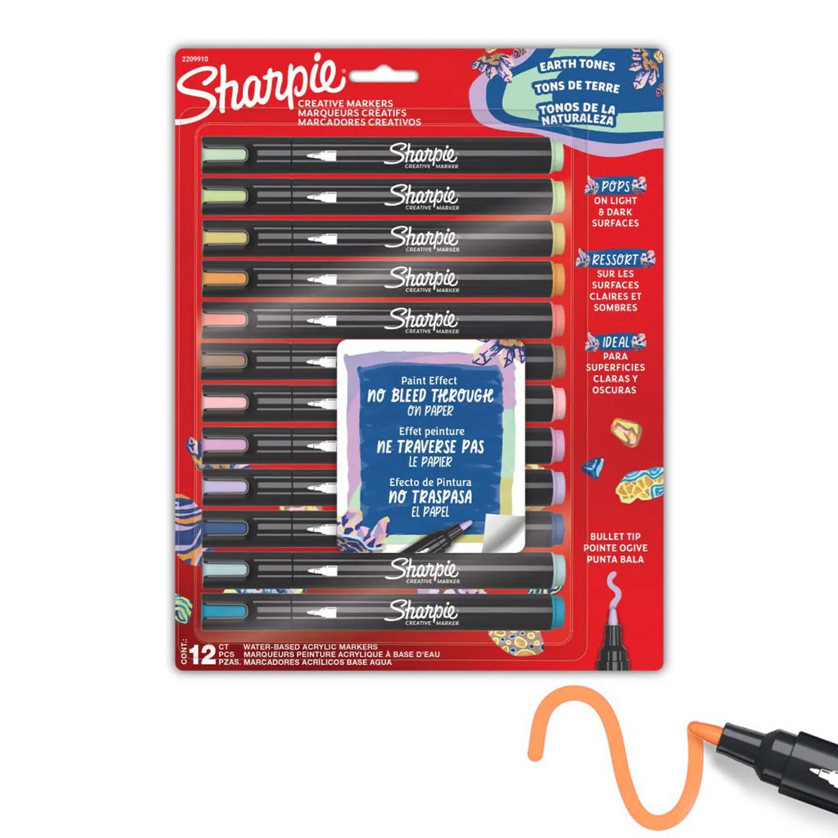 SHARPIE - Set 12 Marcadores Sharpie Acrylic Punta Redonda Naturaleza