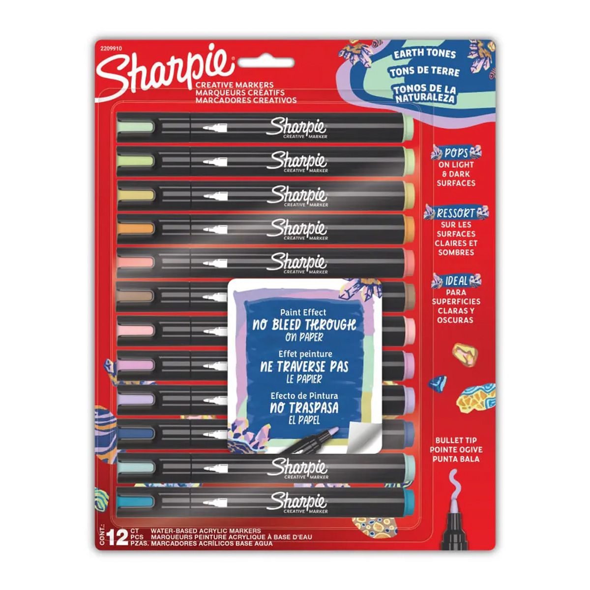 SHARPIE - Set 12 Marcadores Sharpie Acrylic Punta Redonda Naturaleza