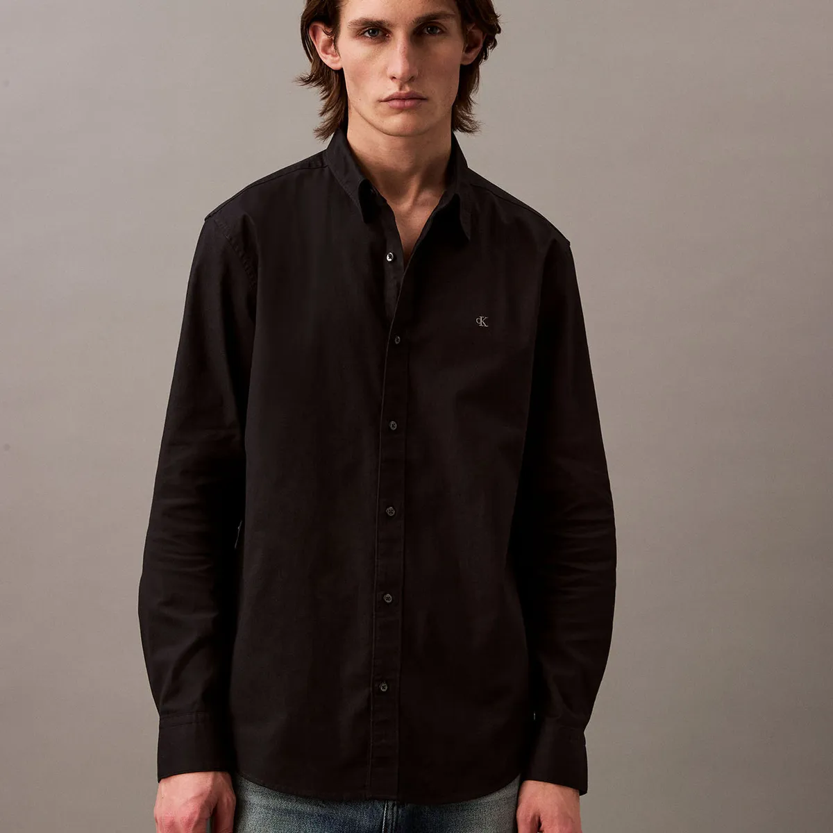 CALVIN KLEIN - Camisa Oxford Clásica Negro Calvin Klein