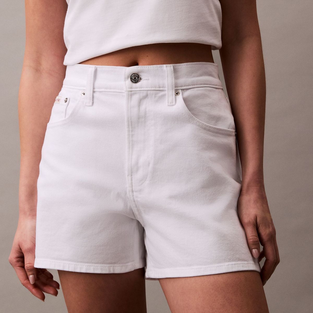 CALVIN KLEIN - Short Rise Midi Blanco Calvin Klein