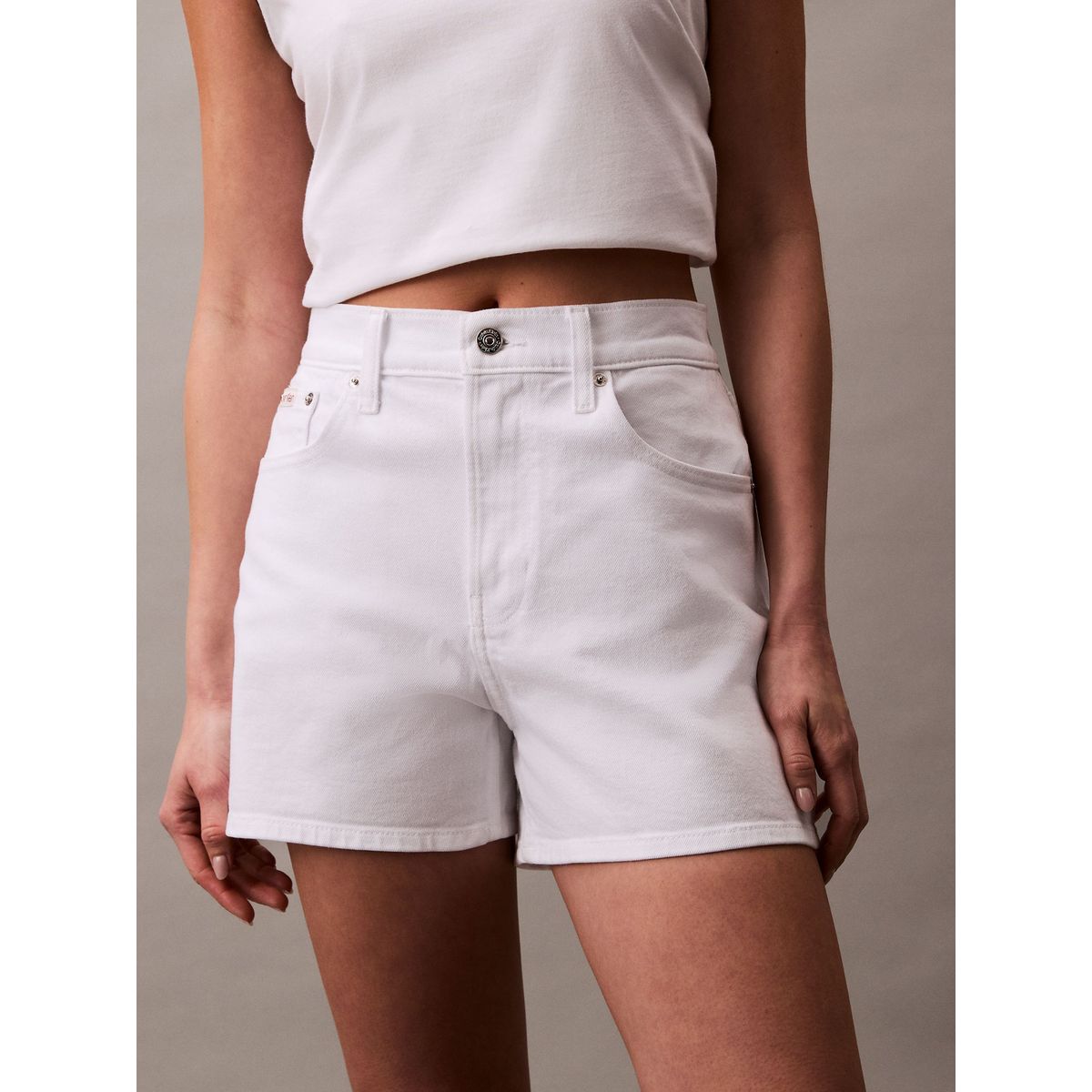 CALVIN KLEIN - Short Rise Midi Blanco Calvin Klein