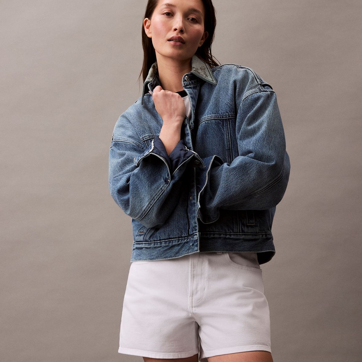 CALVIN KLEIN - Short Rise Midi Blanco Calvin Klein