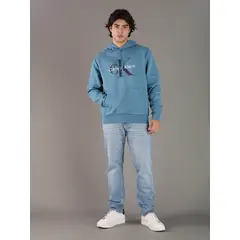 CALVIN KLEIN - Polerón con Gorro Monograma Azul