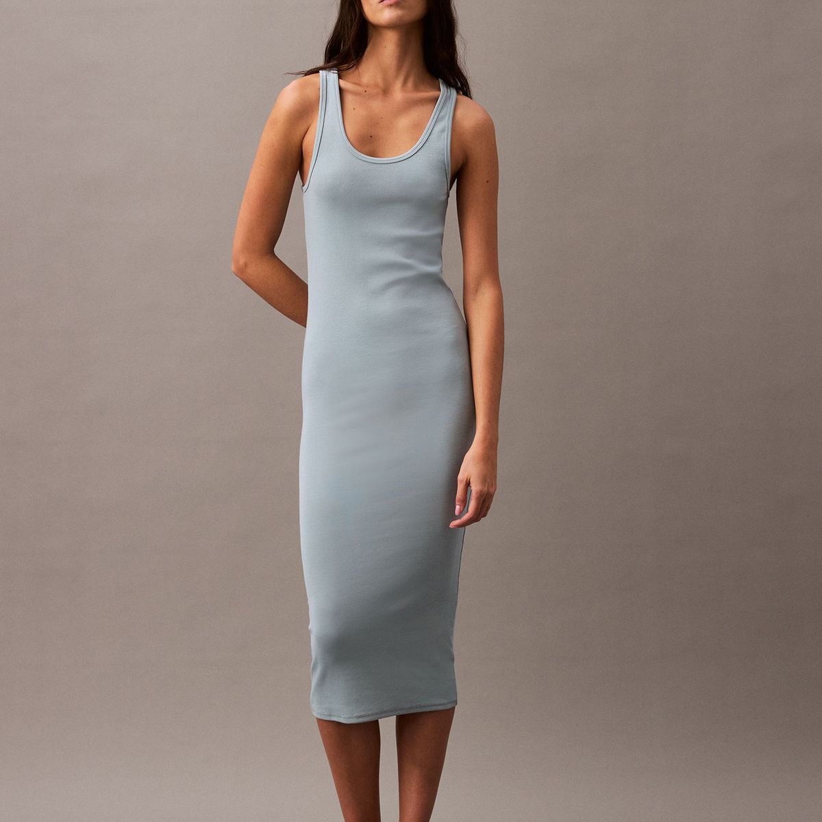 CALVIN KLEIN - Vestido Hero Contour Celeste Calvin Klein