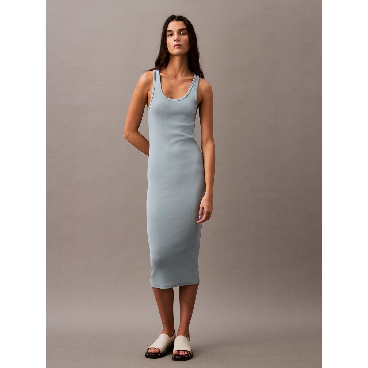 CALVIN KLEIN - Vestido Hero Contour Celeste Calvin Klein