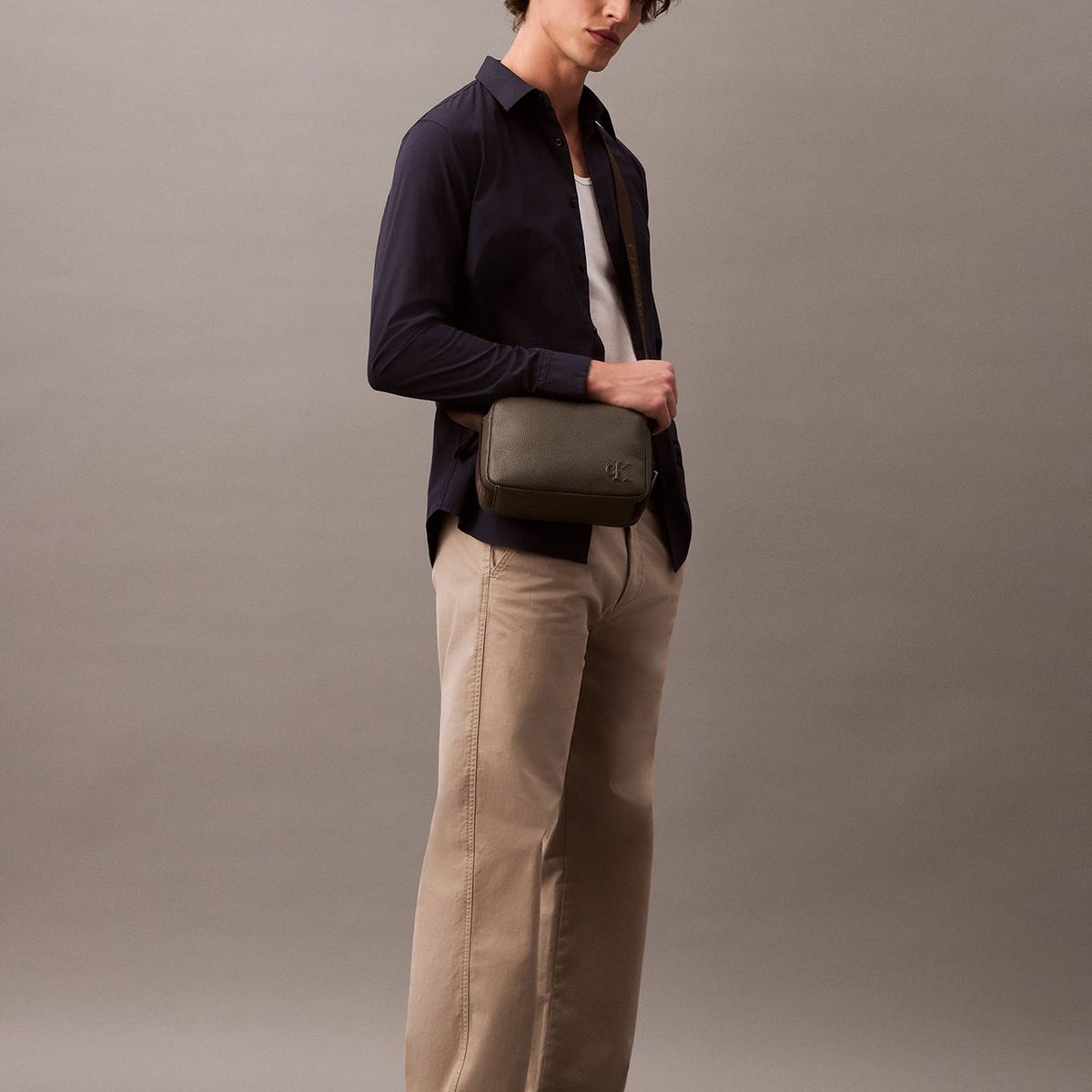 CALVIN KLEIN - Camisa Slim Fit Elástica Azul Calvin Klein