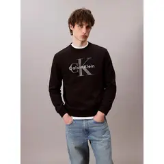 CALVIN KLEIN - Polerón Fleece con Monograma Negro