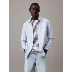 CALVIN KLEIN - Camisa Slim Fit Elástica Celeste