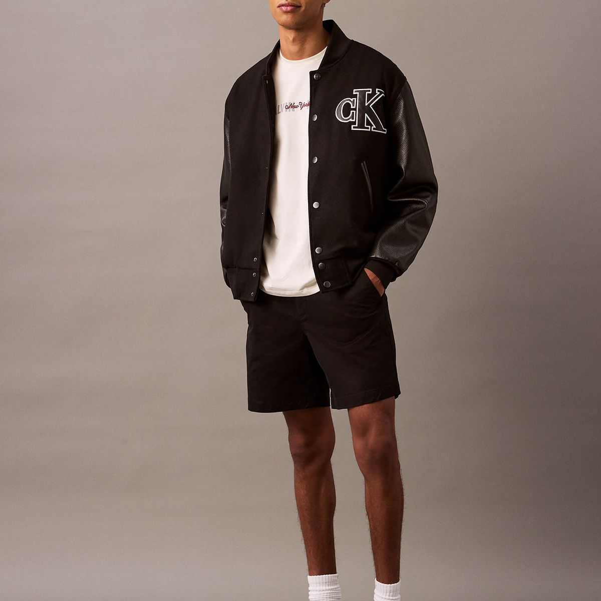 CALVIN KLEIN - Short Slim de Algodón Negro Calvin Klein