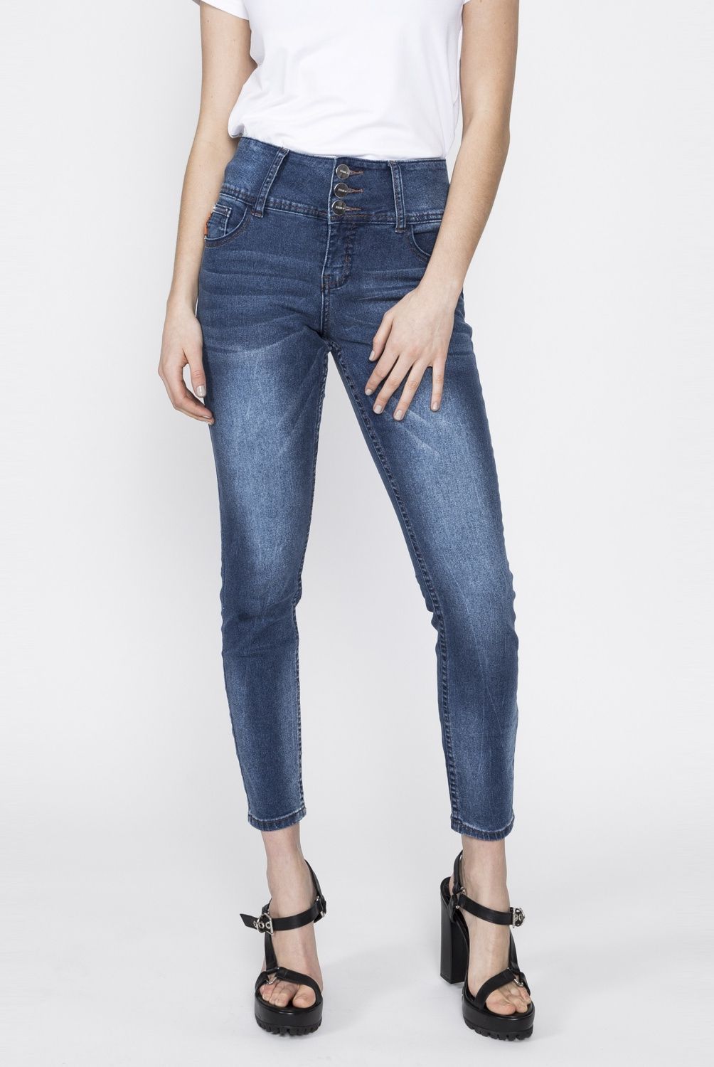 ELLUS - Jeans Leggins Tiro Medio Mujer Ellus