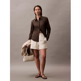 CALVIN KLEIN - Short Pull On de Lino Verde