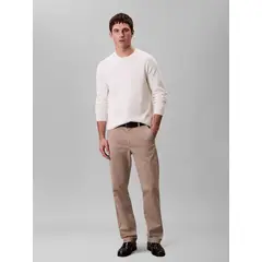 CALVIN KLEIN - Pantalón Chino Slim de Algodón Signature Beige