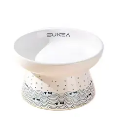 SUKEA - Plato De Ceramica Estilo Japonés Para Mascotas Perros Gatos