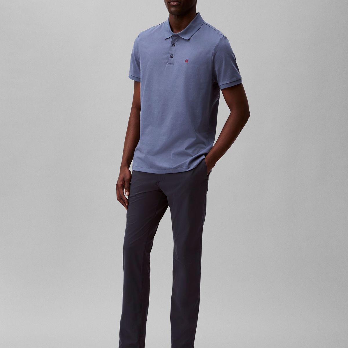 CALVIN KLEIN - Polo con Monograma Bordado Morado Calvin Klein