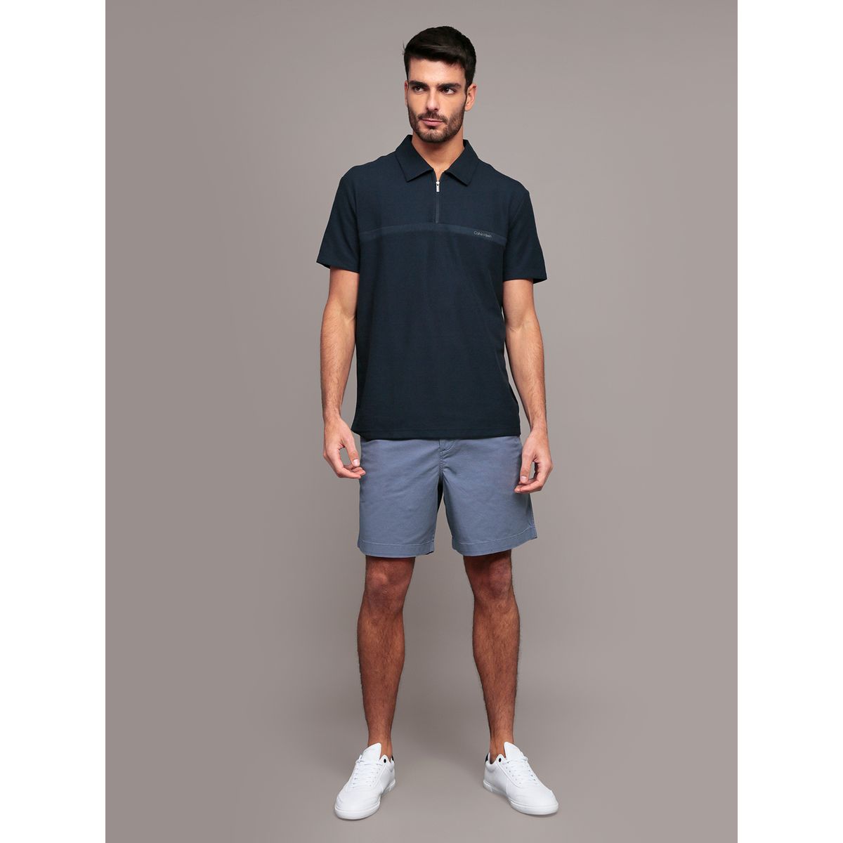 CALVIN KLEIN - Short Slim de Algodón Azul Calvin Klein