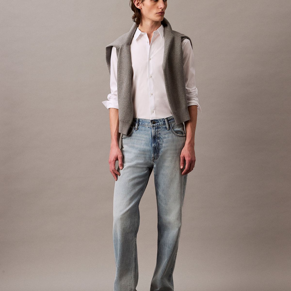 CALVIN KLEIN - Camisa Slim Fit Elástica Blanco Calvin Klein