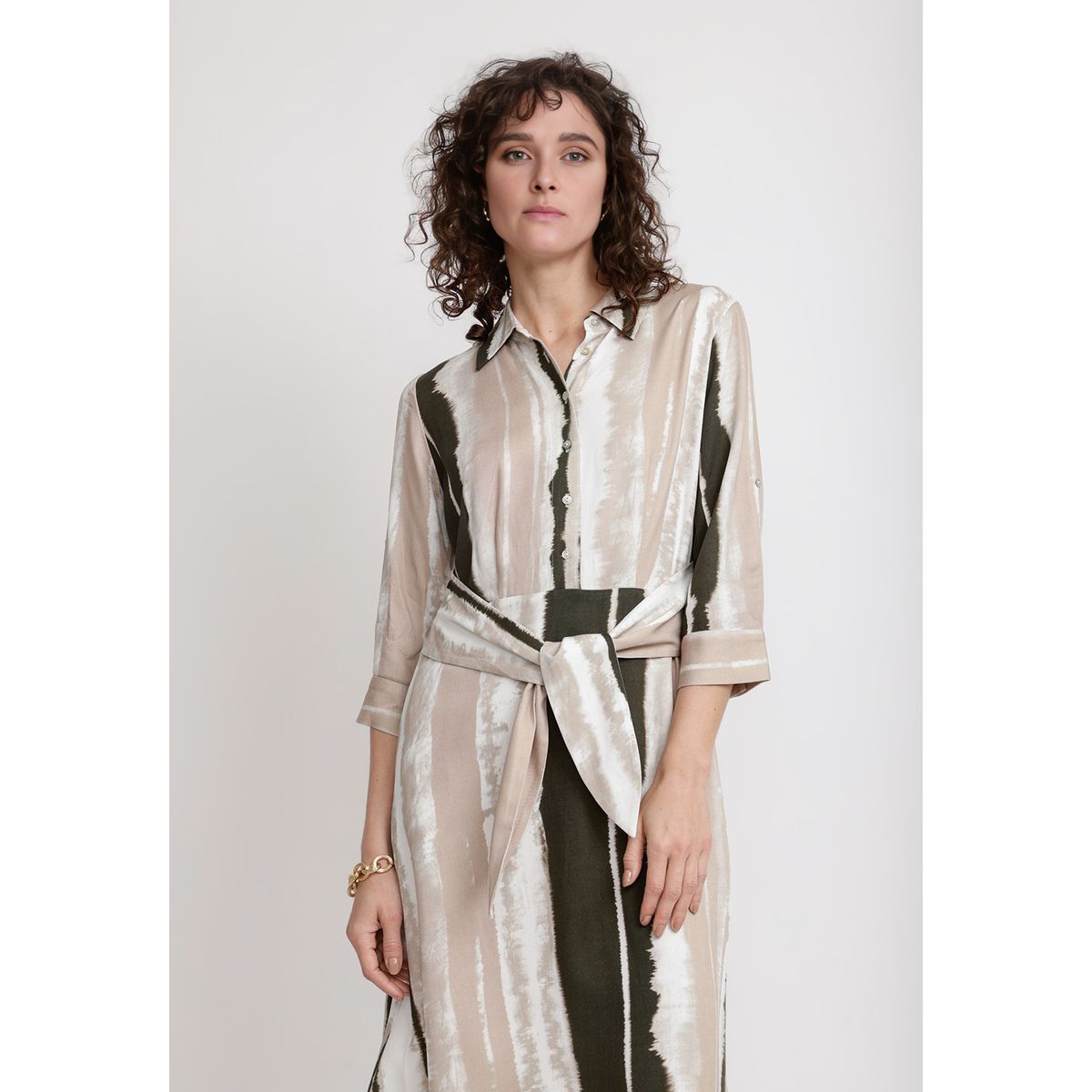 CANADIENNE - Vestido Mujer Anís Viscosa Safari