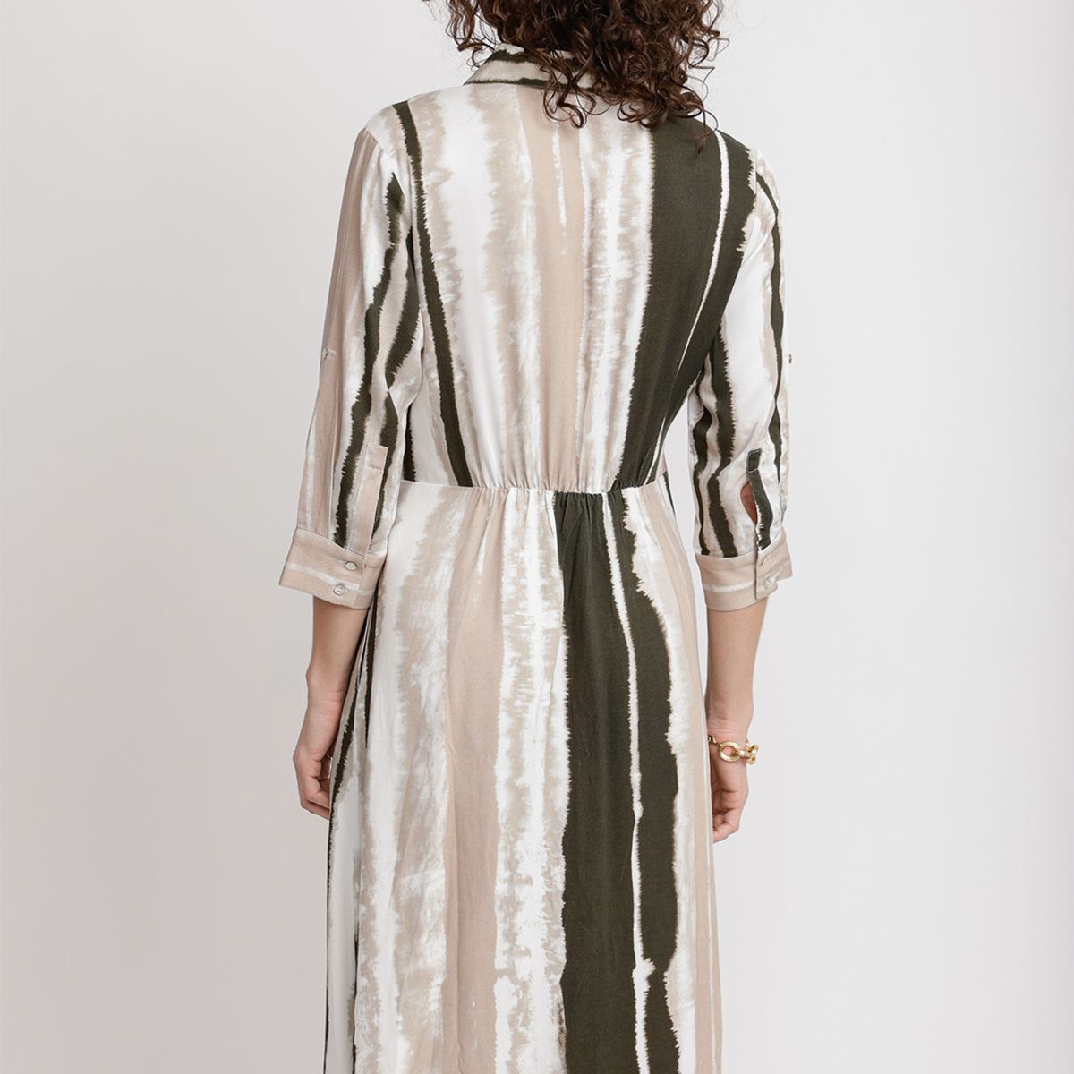 CANADIENNE - Vestido Mujer Anís Viscosa Safari