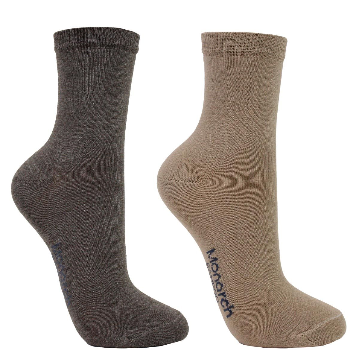 MONARCH - 2 Pares Calcetín Bamboo Basic Liso Monarch