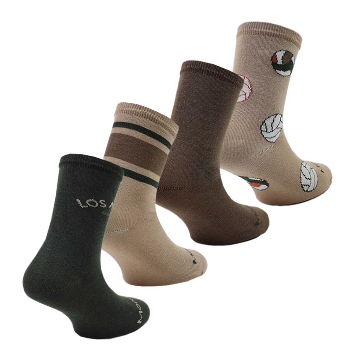 MONARCH - 4 Pares Calcetín Bamboo Niño Diseños Beige Monarch