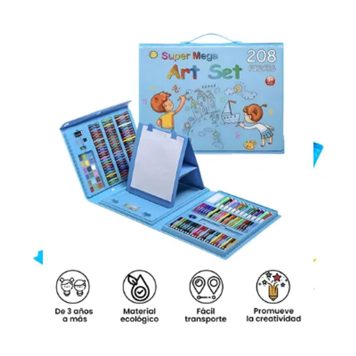 GENERICO - 208 Piezas De Arte Para Niños  Set De Dibujo Portátil