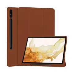 GENERICO - Funda Con Porta Lápiz Para Galaxy Tab S11-S10Lite-S10Fe-S9-S9Fe-S8-S7- Café