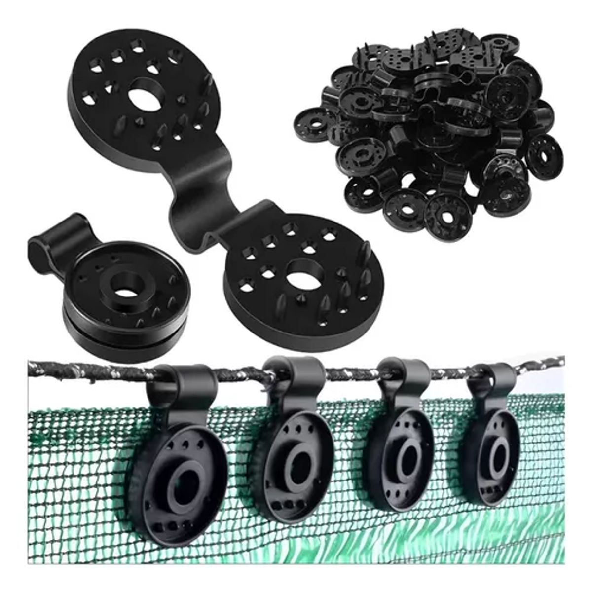 GENERICO - Ganchos Clips Para Malla Raschel Malla Sombra 100 Piezas