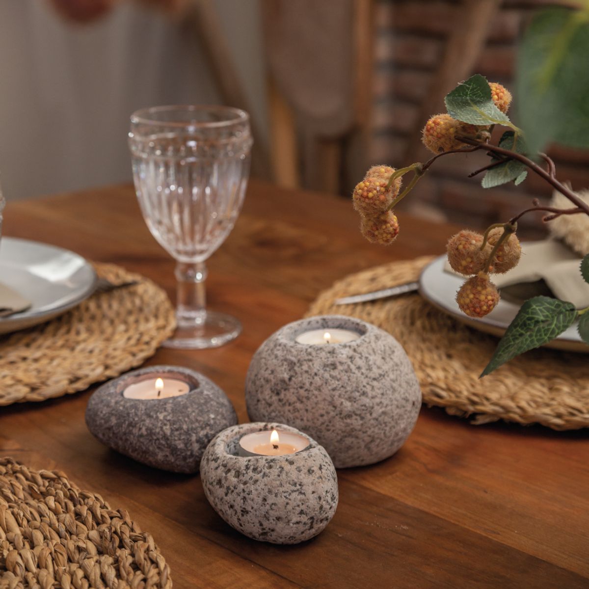 GENERICO - Portavela piedra esfera fustera