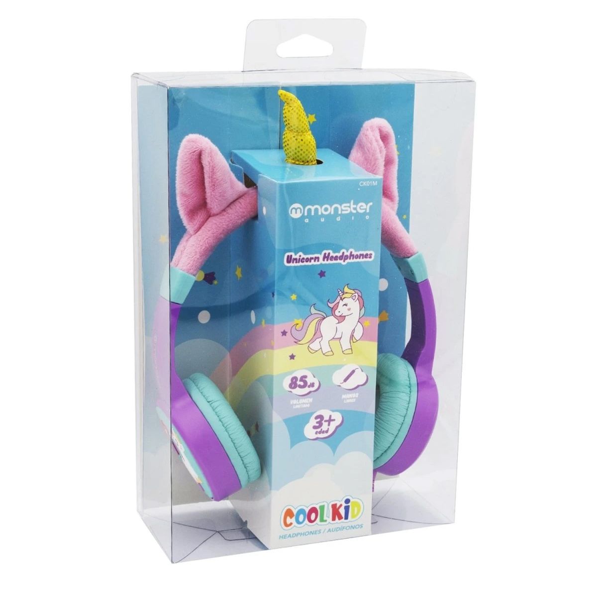 MONSTER - AUDIFONO PARA NIÑA MONSTER UNICORNIO LILA COOLKID