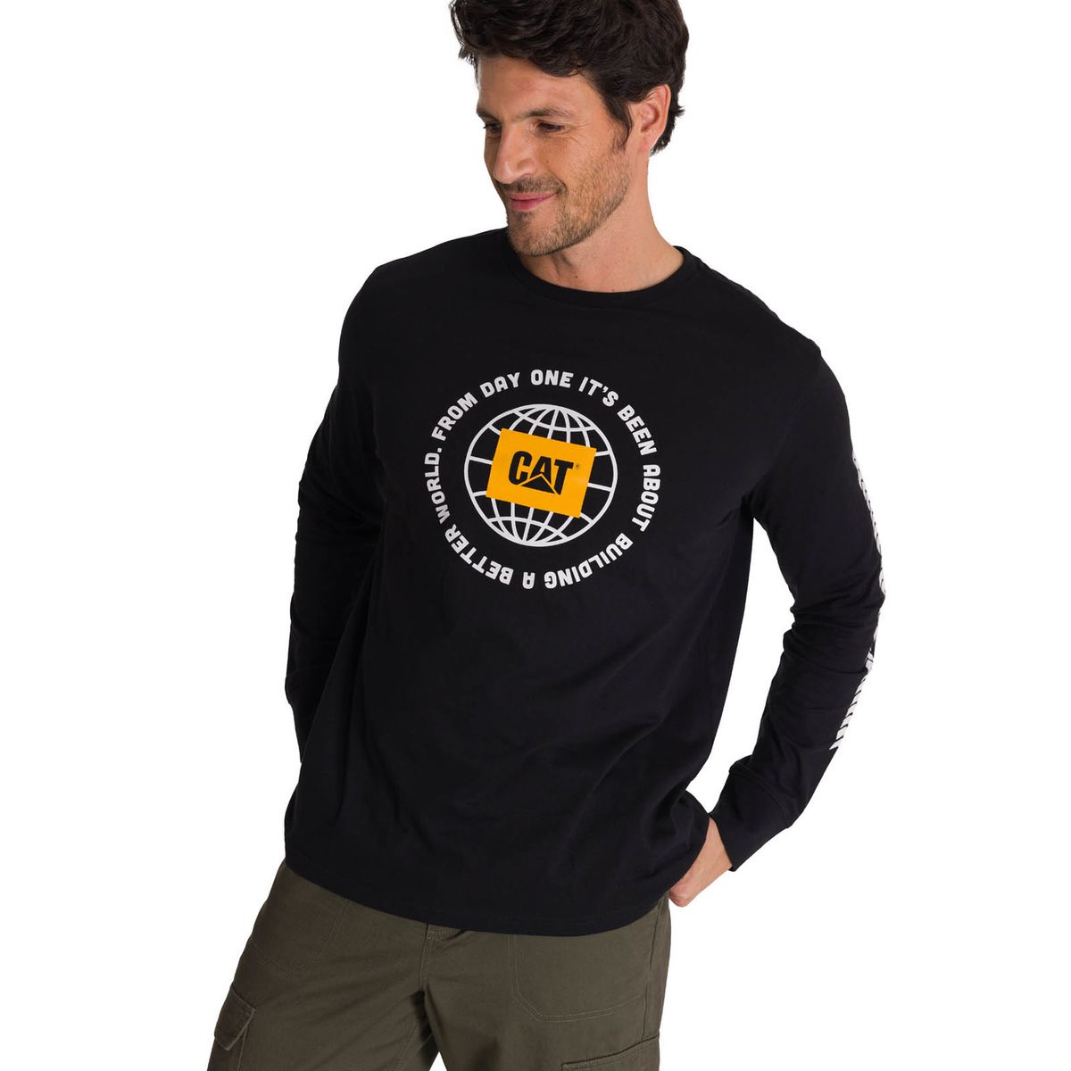CAT - Polera Manga Larga Hombre Everyday Workwear Negro CAT
