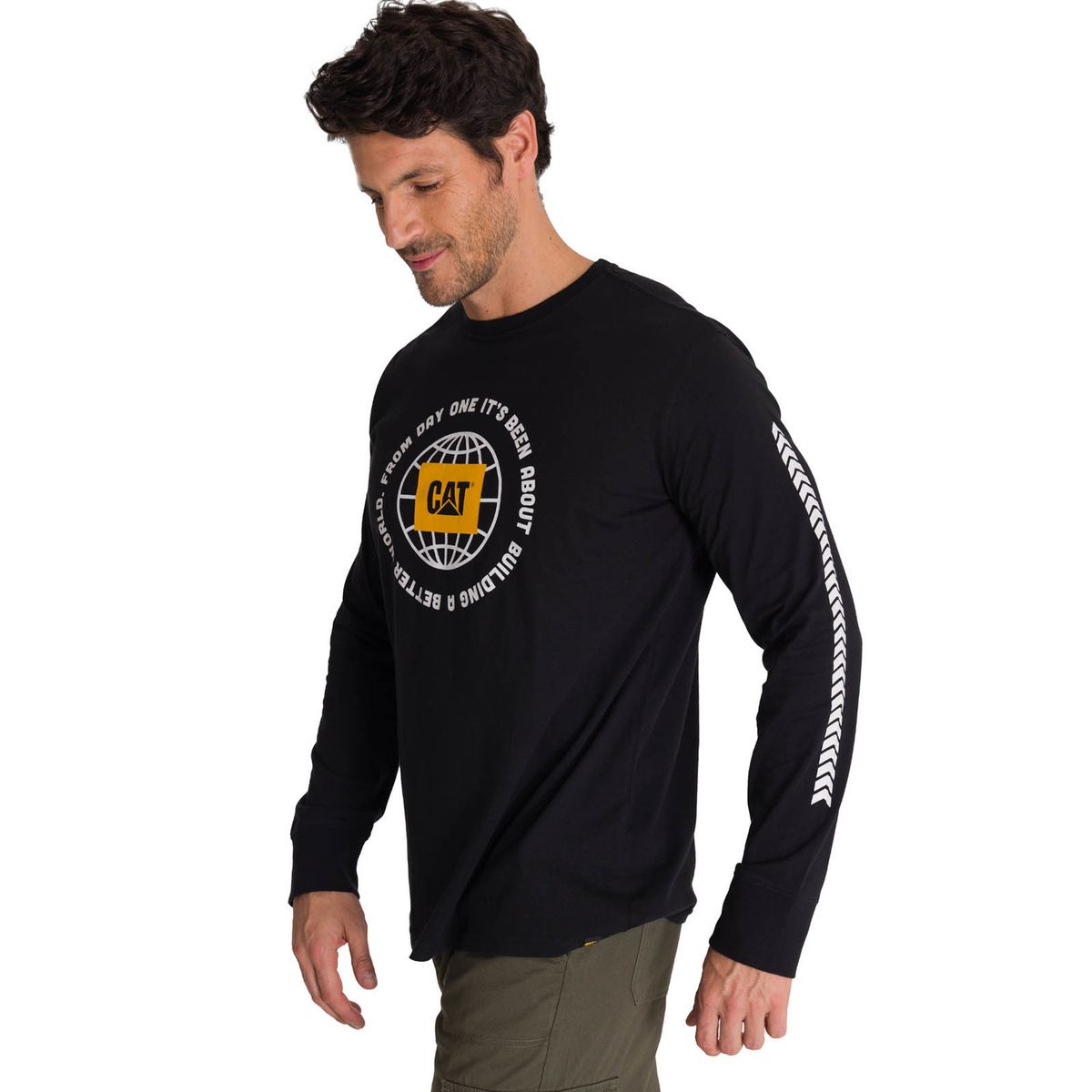 CAT - Polera Manga Larga Hombre Everyday Workwear Negro CAT