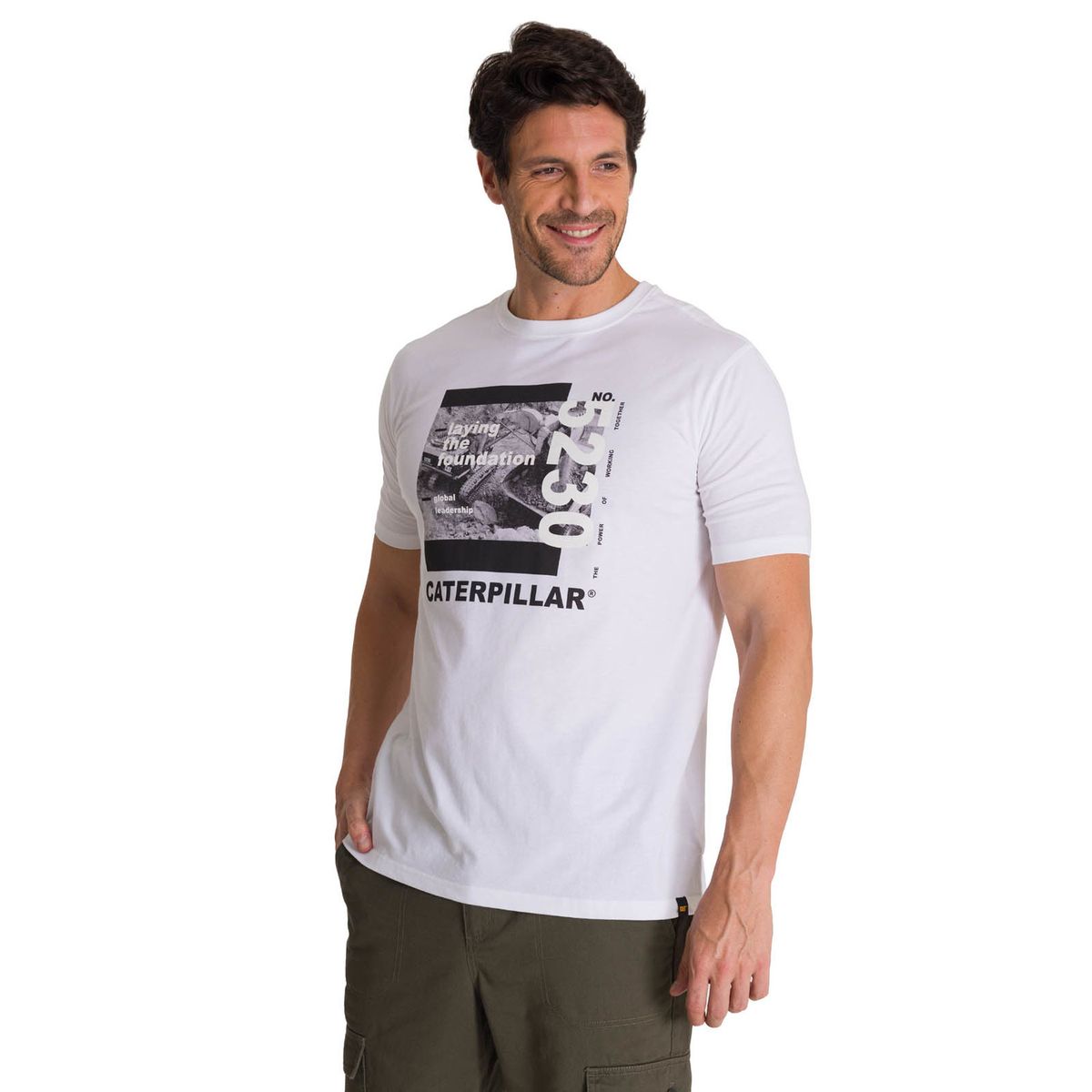 CAT - Polera Manga Corta Hombre Everyday Workwear Blanco CAT