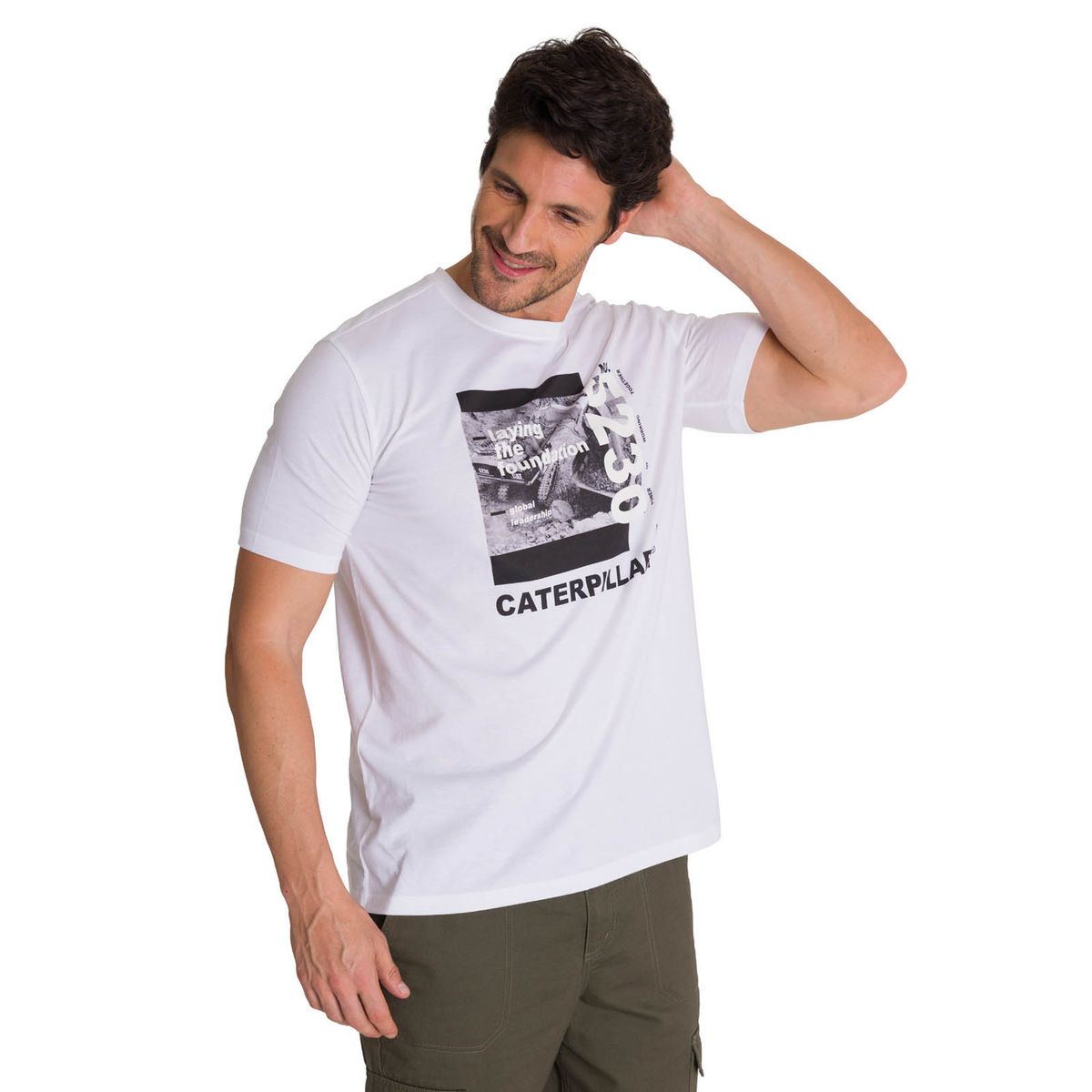 CAT - Polera Manga Corta Hombre Everyday Workwear Blanco CAT