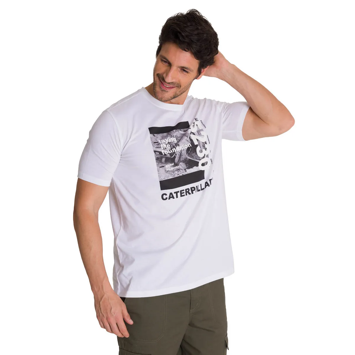 CAT - Polera Manga Corta Hombre Everyday Workwear Blanco CAT