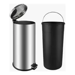 TAUMM - Basurero 30 Litros Acero Inoxidable Plateado