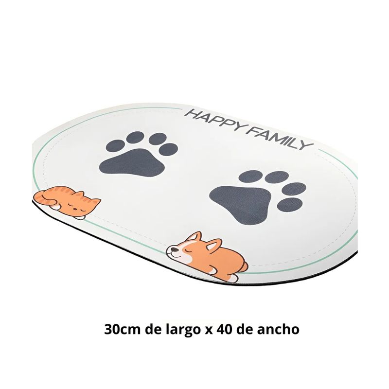 GENERICO - Mantel Absorbente Lavable De Alimento De Mascota Gris