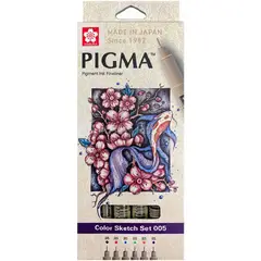 SAKURA - Set 6 Tiralíneas Pigma Micron 0.05mm Colores Básicos