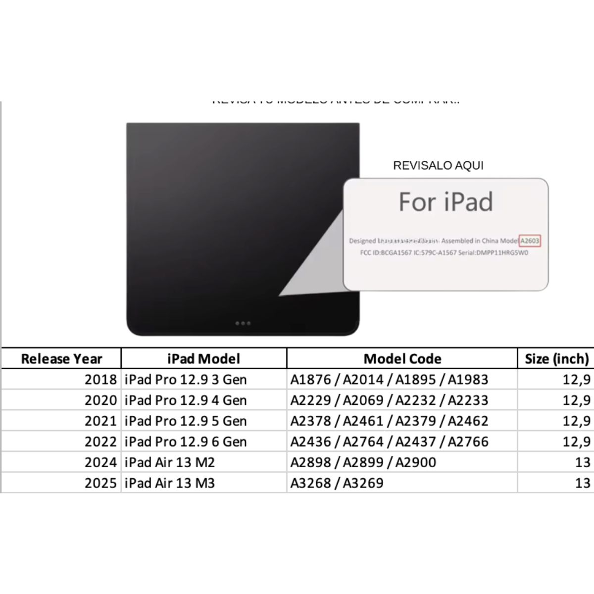 GENERICO - Funda Teclado TouchPad 360 Para iPad Air 13 M2 / M3 -12.9 - Negro Transp