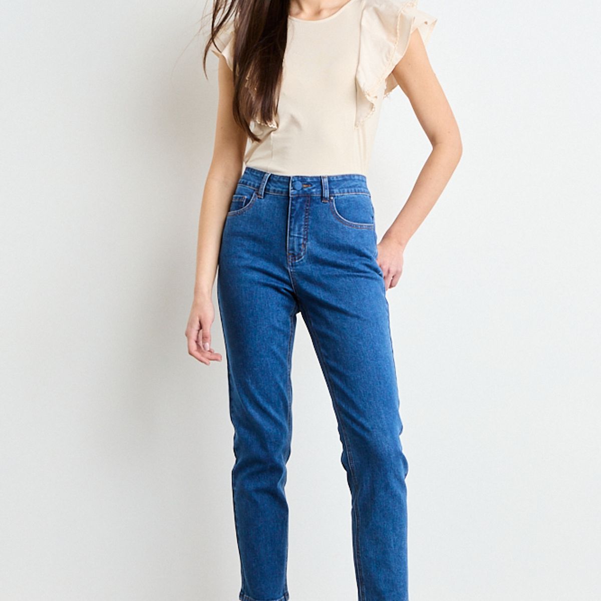 IO - Jeans Skinny Mujer Azul Io