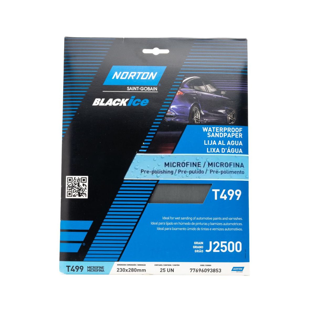 NORTON - Lija al Agua Black Ice T-499 Grano 2500 Microfina