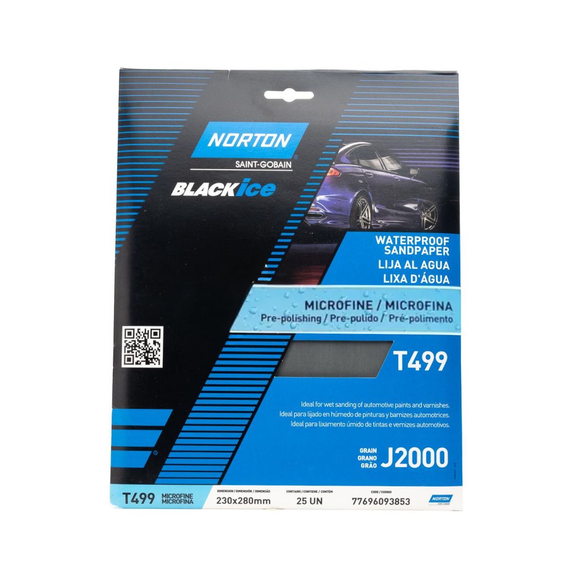 NORTON - Lija al Agua Black Ice T-499 Grano 2000 Microfina