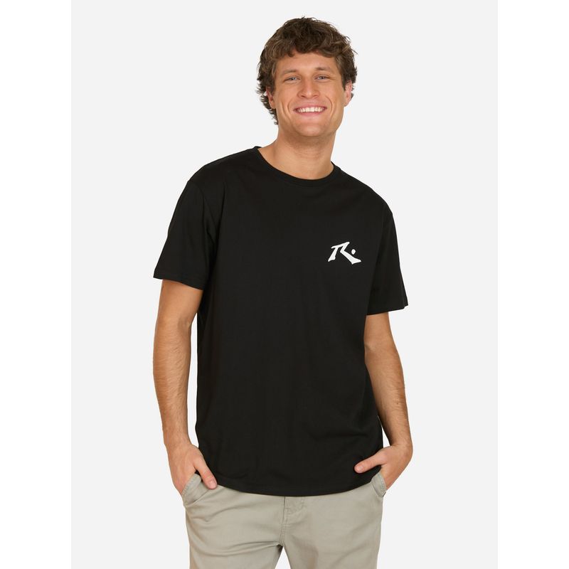 RUSTY - Polera MC Bruma Negro Hombre Rusty